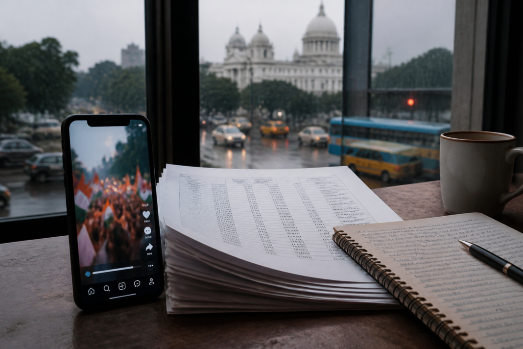 Bengal influencer payments and political campaign communication on a smartphone