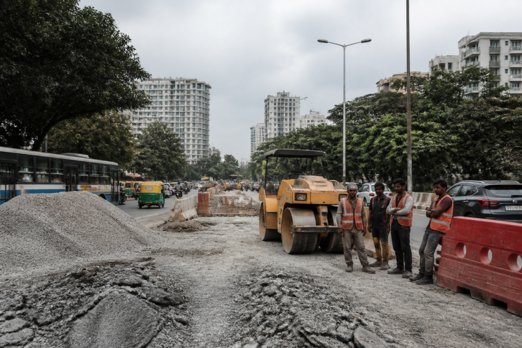 Bengaluru roadwork halted amid shortages of construction materials from Tamil Nadu
