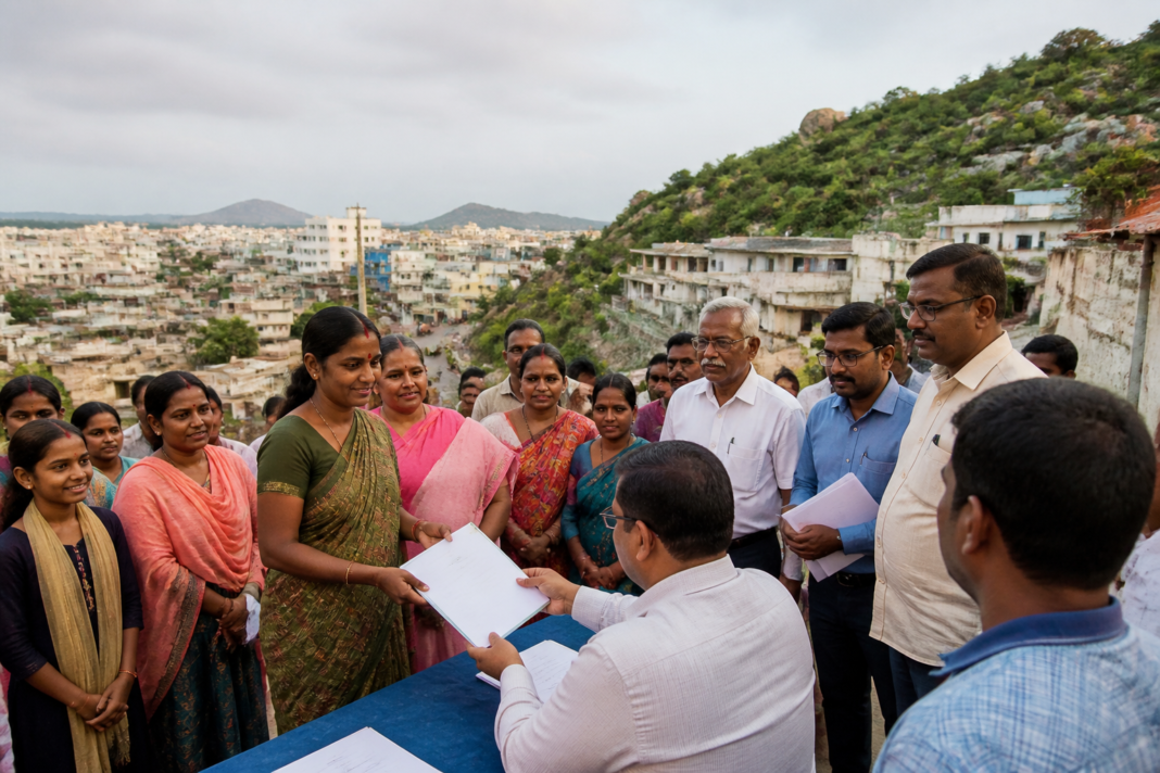 Vijayawada house regularisation pattas for families living on hill areas