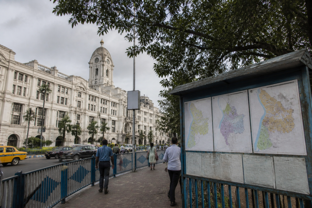KMC ward reservation map and Kolkata Municipal Corporation building