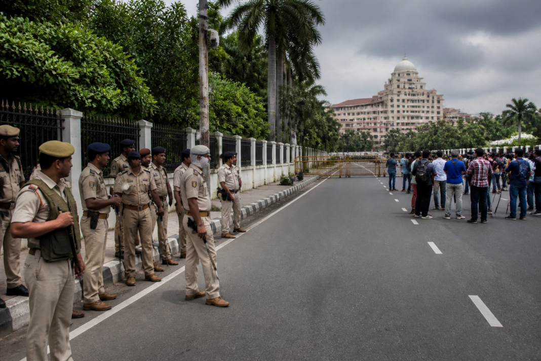 Assam Police detention near the Assam Secretariat in Dispur, Guwahati
