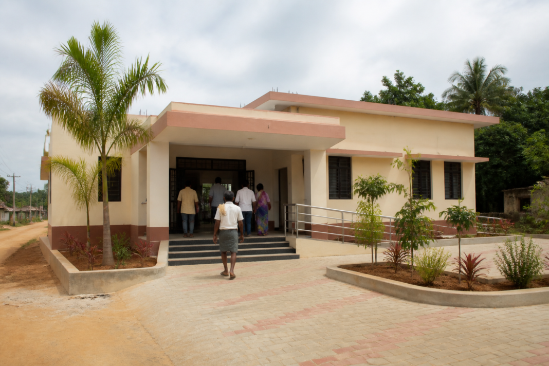 New gram panchayat building constructed under the NREGA scheme in Piriyapatna