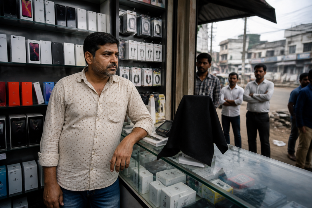 UPI MDR dispute reflected by a mobile retailer’s QR payment counter