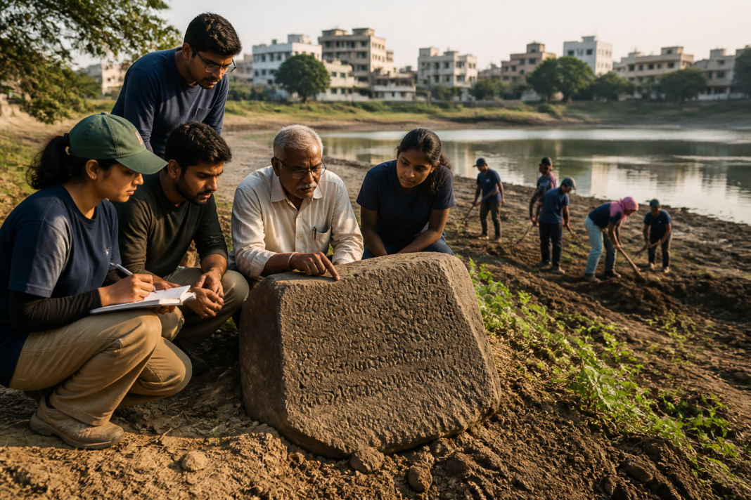Medavakkam tank inscription found during lake restoration work in Chennai