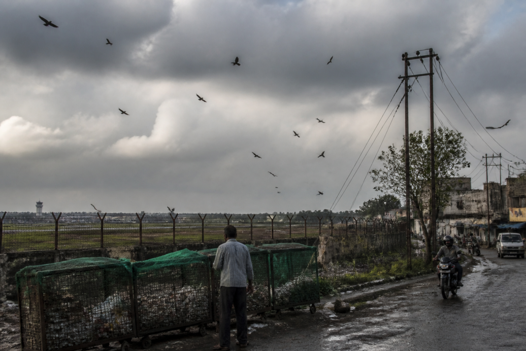 Panagarh Air Base area where bird activity and open waste have raised aviation safety concerns