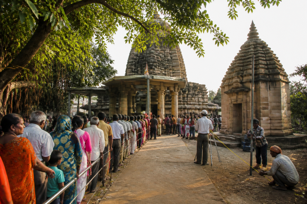 Maa Bhadrakali Temple canopy shed project site in Chatra, Jharkhand
