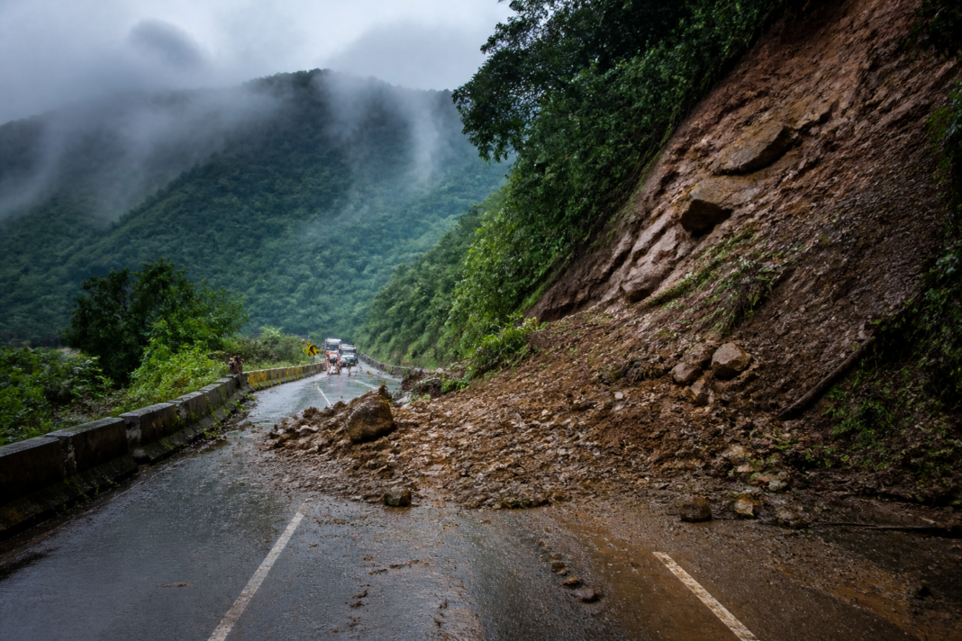 Kalinga Ghat landslides blocking an NH-157 road section in Kandhamal, Odisha