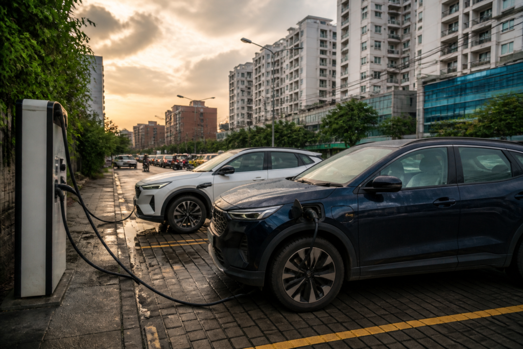 Telangana EV charging infrastructure at a public charging station in Hyderabad
