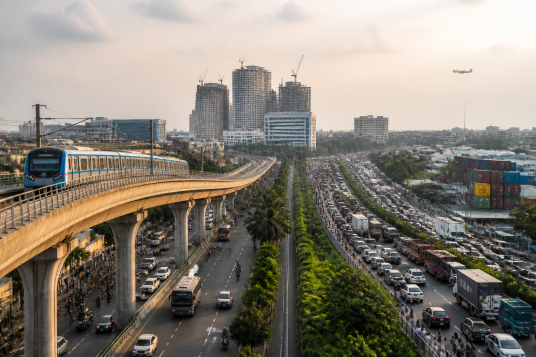Chennai infrastructure and urban development supporting Tamil Nadu economic growth
