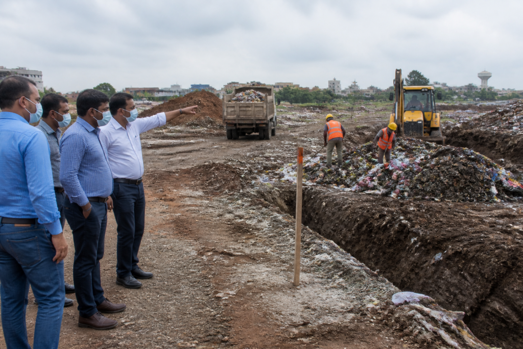 Ramgarh solid waste plant site being cleared at the Murramkala trenching ground
