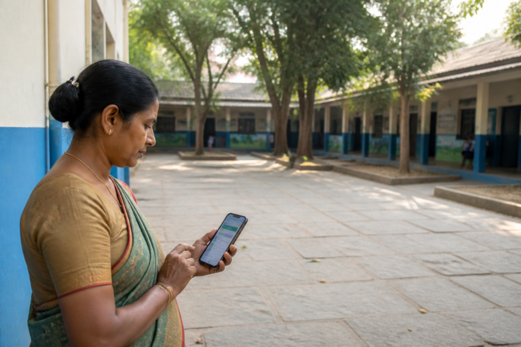 Karnataka geo-tag attendance system used by staff at a government school