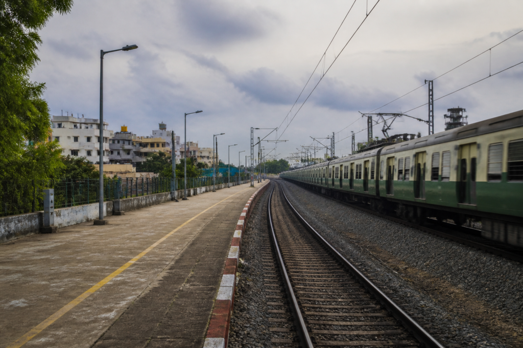 Adambakkam MRTS station in Chennai awaiting safety-related platform alignment work