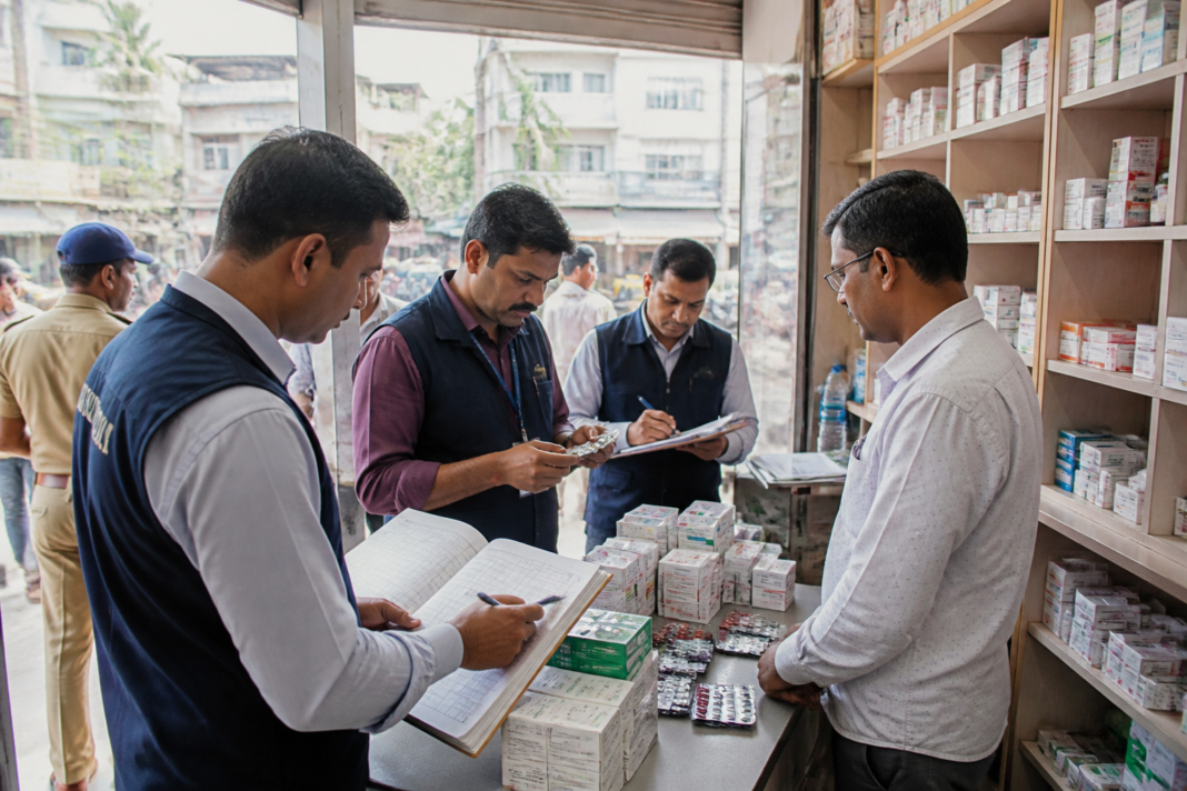 Navi Mumbai Pregabalin raid involving seized medicine capsules at a Panvel medical store