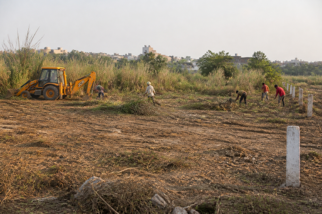 AUD Dheerpur campus site in north Delhi planned for a new university complex.