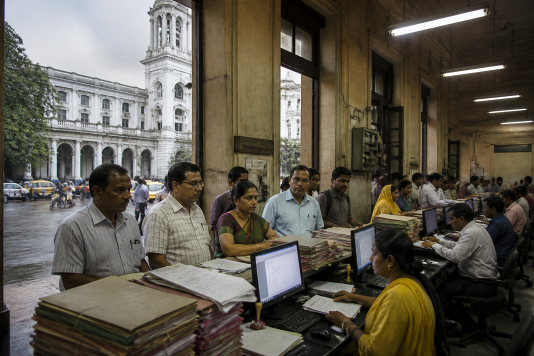 Kolkata Municipal Corporation building representing the city’s tax collection crisis