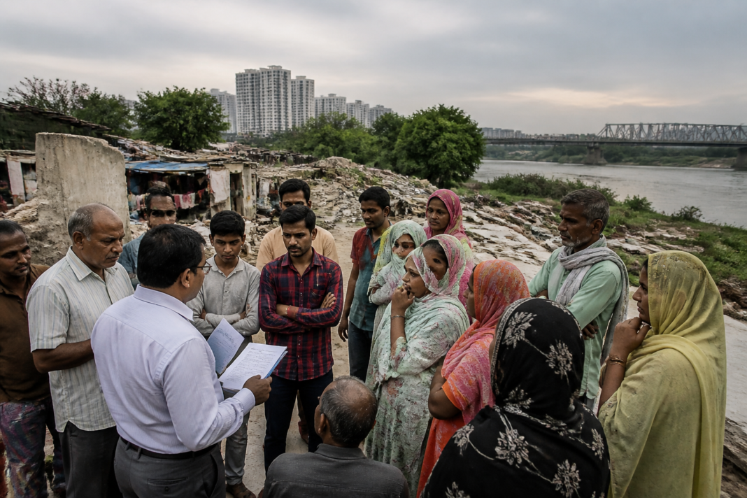 Delhi voter list revision concerns raised by residents of Bela Estate near the Yamuna