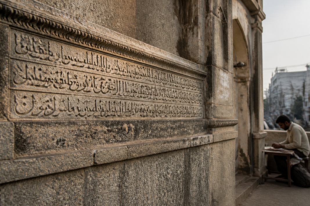 Arabic Persian inscriptions preserved in Hyderabad’s historic Muhyiuddin Mosque