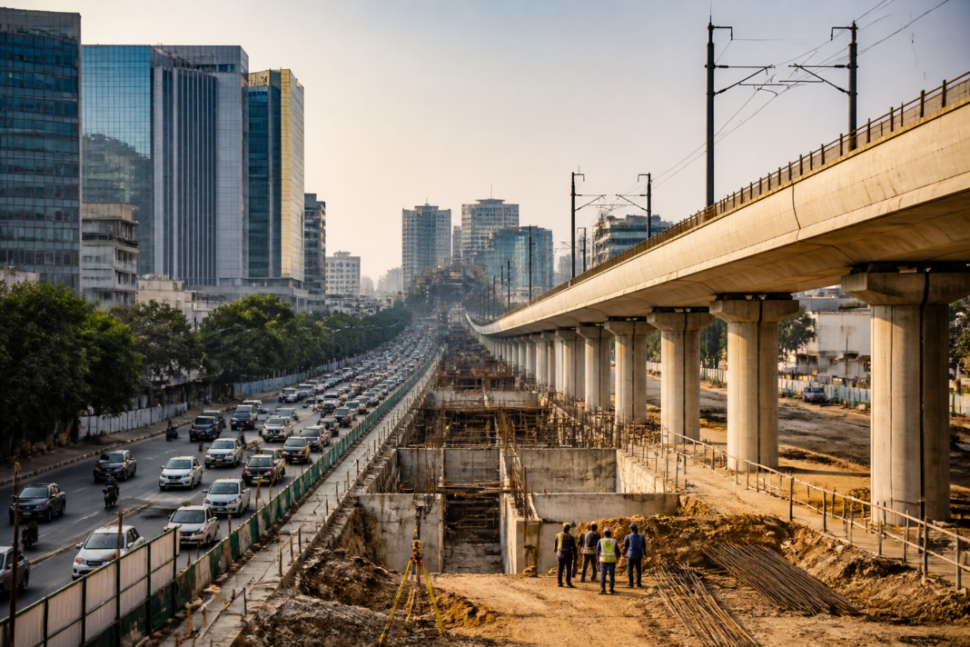 Gurugram Namo Bharat corridor planned near dense urban development and multi-storey buildings