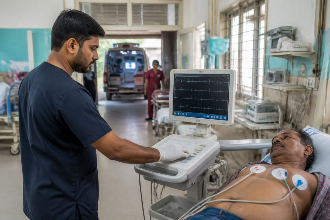STEMI Maharashtra ECG screening and cardiac care network in a Maharashtra government hospital