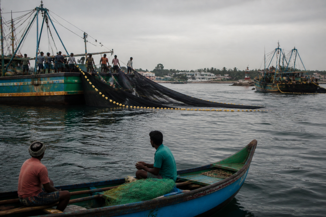 Tamil Nadu purse seine fishing boats operating near the coast