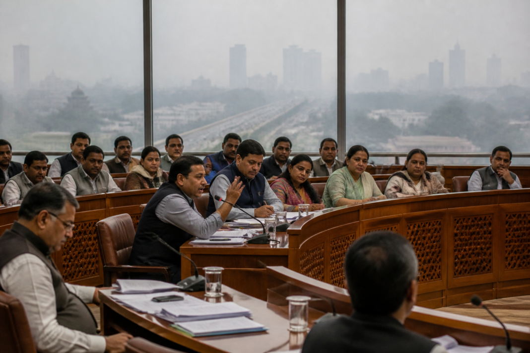 Delhi air pollution discussion at an MCD House meeting with councillors and civic officials