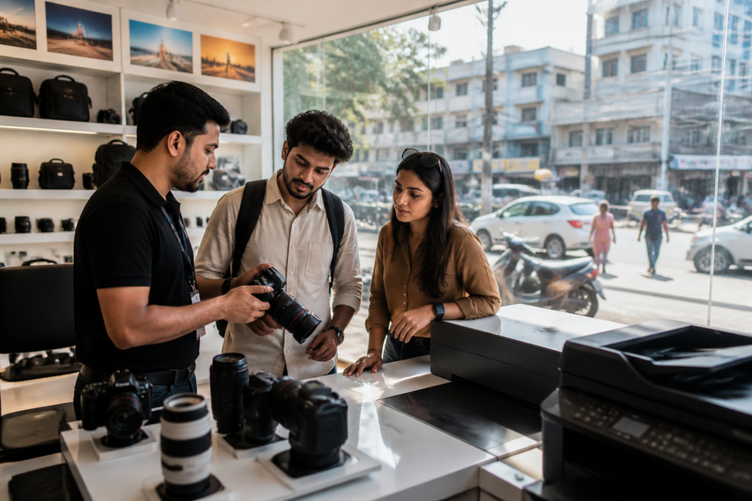 Canon India retail network serving customers at an imaging and printing store