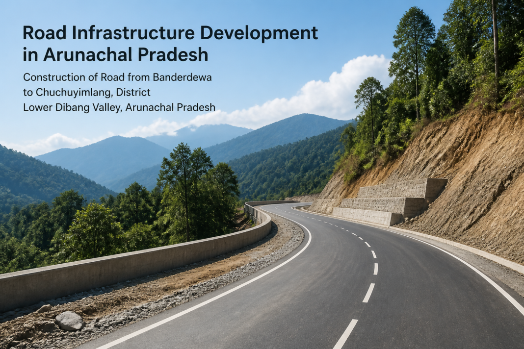 Road construction underway in Arunachal Pradesh hills for Hamba Pinda to Kamsa project