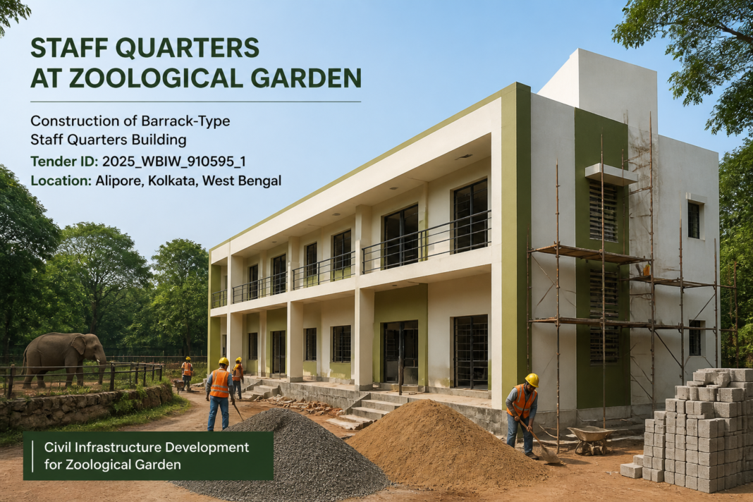 Under construction 4-room staff quarters building with toilet and kitchen facilities at Manipur Zoological Garden complex