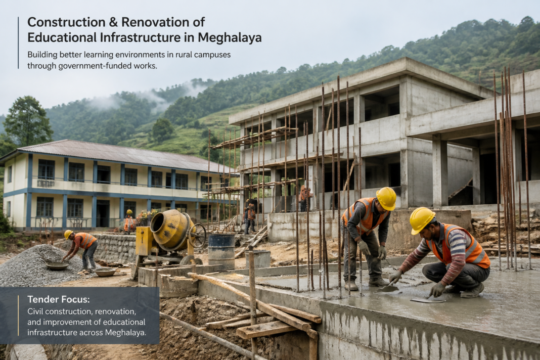 Construction and renovation works at educational institutions in Meghalaya's West Jaintia Hills district under government tender