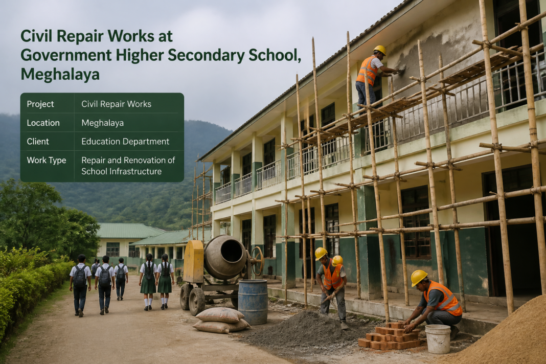 Renovation and repair works at government higher secondary school buildings in Meghalaya's West Khasi Hills district