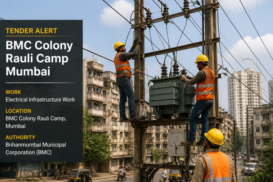 Electrical infrastructure works underway at Rauli Camp BMC Colony Mumbai for government tender