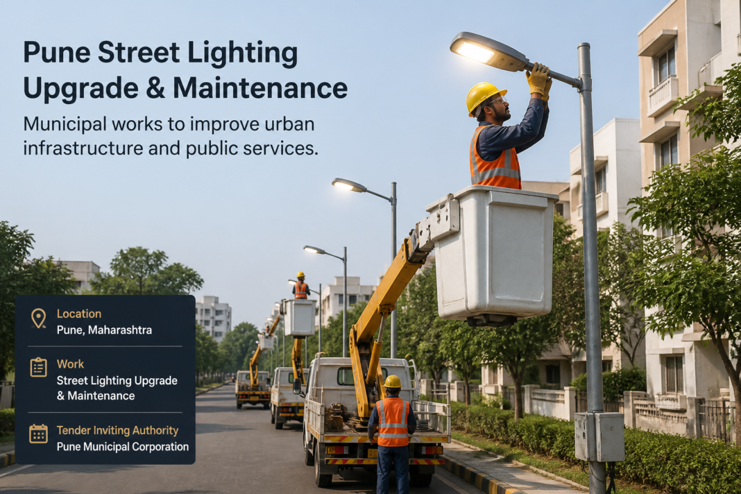 Electrical infrastructure maintenance and street lighting upgrade work in Anandnagar Pune under government tender