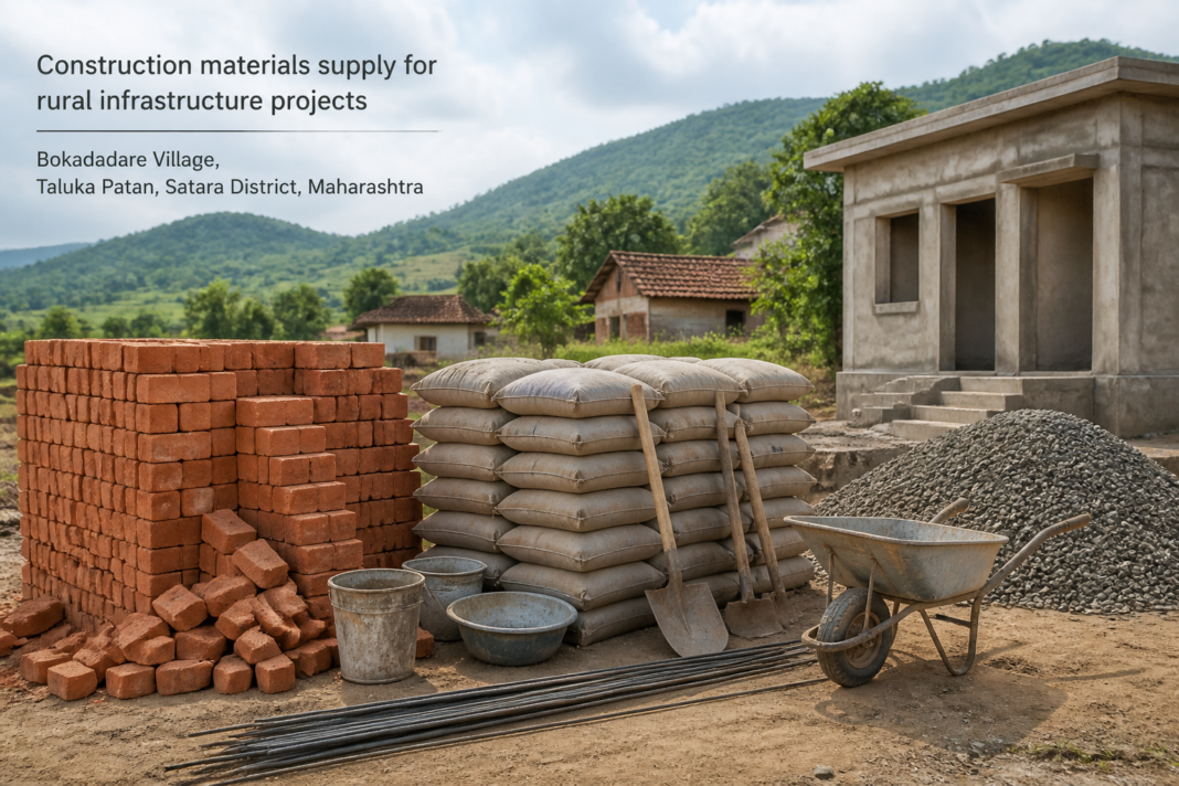 Construction materials supply tender for rural infrastructure projects in Bokadadare village, Nashik district, Maharashtra