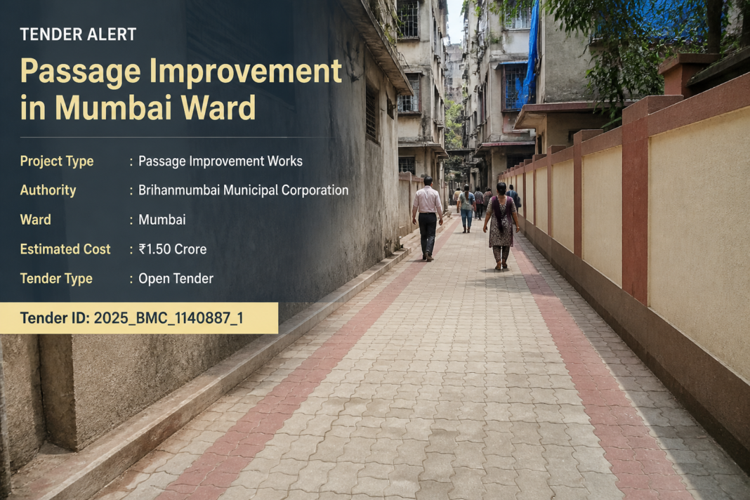 Urban passage at Gorai Village Borivali West needing civil works improvement under Government of Maharashtra tender
