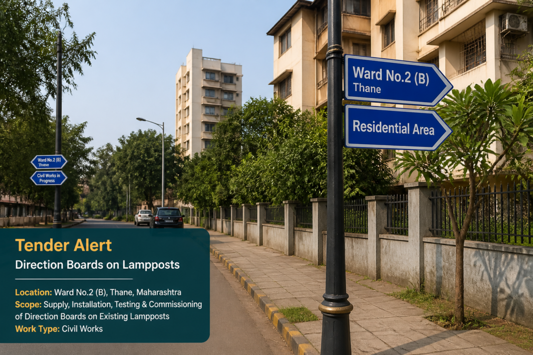 Newly installed direction boards in Patlipada and Dongripada areas, Ward No.2 (B), Thane Municipal Corporation, Maharashtra