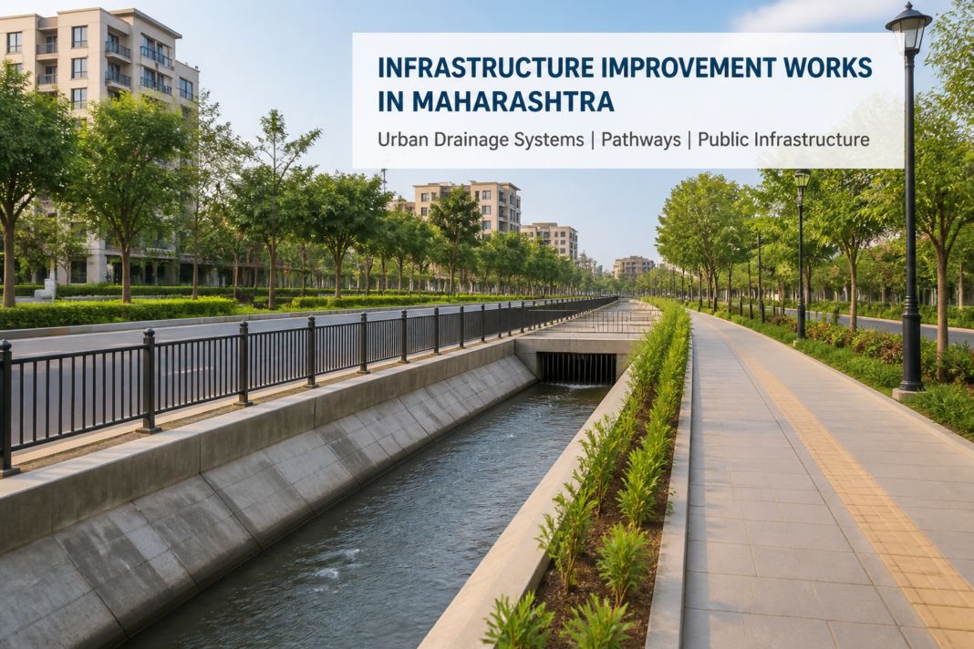 Urban pathways and drainage system improvement works in Maharashtra city area