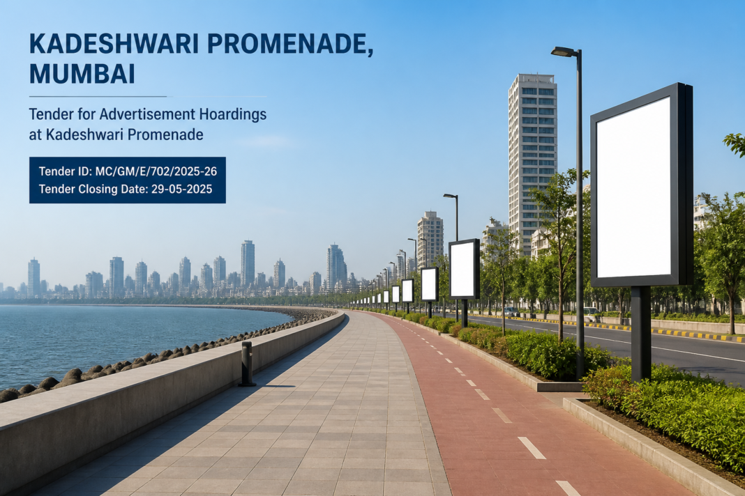 Kadeshwari Promenade Mumbai urban public space with advertisement hoarding areas