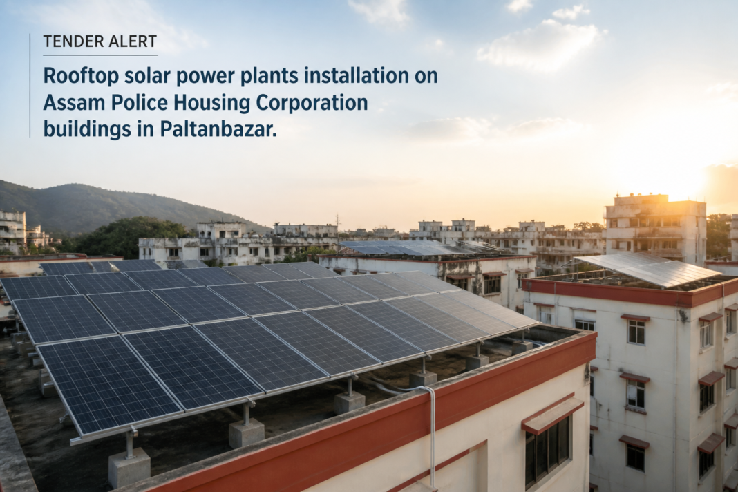 Rooftop solar power plants installation on Assam Police Housing Corporation buildings in Paltanbazar