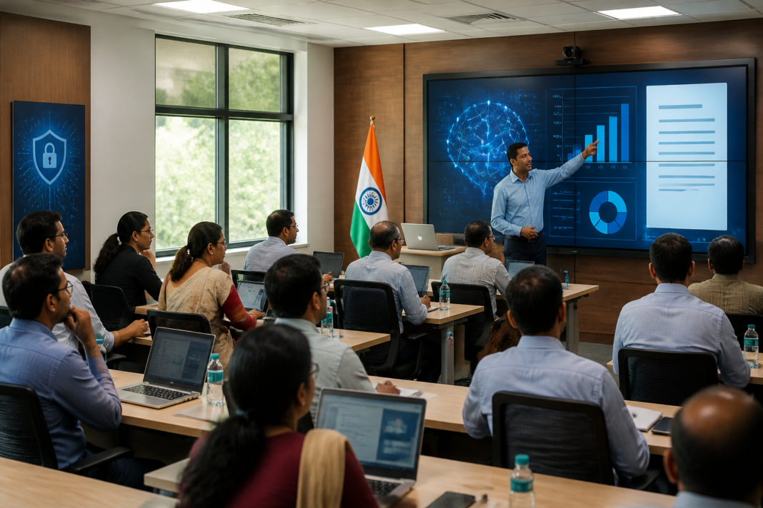 Delhi government AI training centre briefing officials on artificial intelligence tools