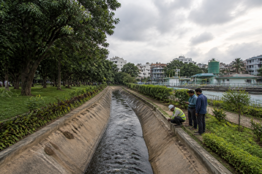 Tavarekere Park sewage treatment plant proposal near a Bengaluru stormwater drain