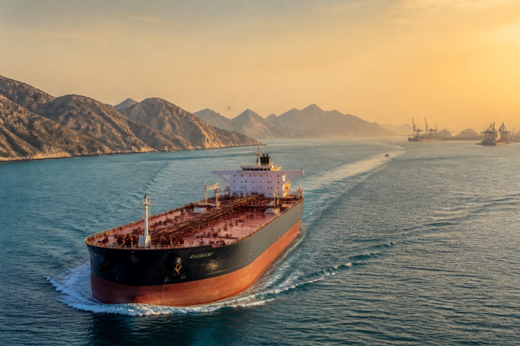 Oil tanker route through the Strait of Hormuz linked to Indian crude imports