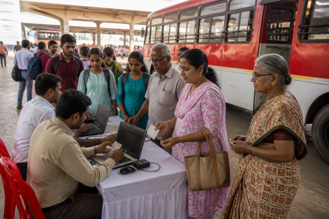 Palghar NCMC card registration counter for MSRTC concession passengers