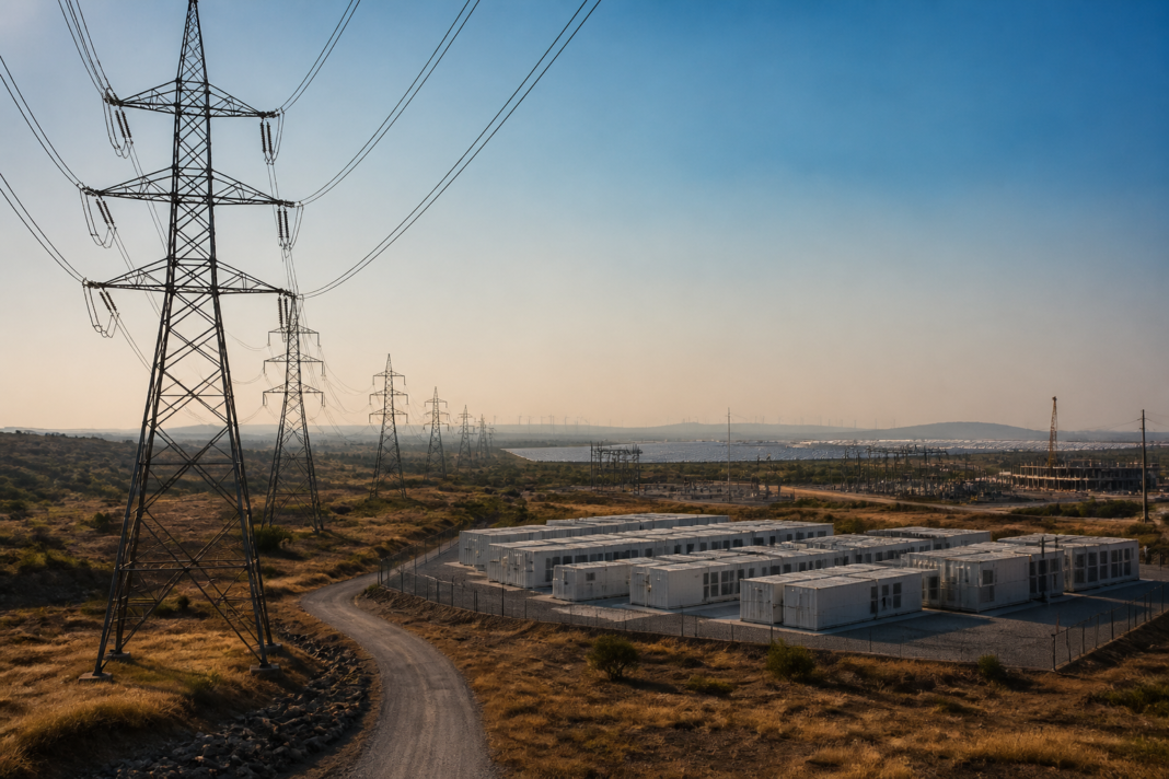 Green Energy Corridor transmission infrastructure with battery storage supporting renewable power in India