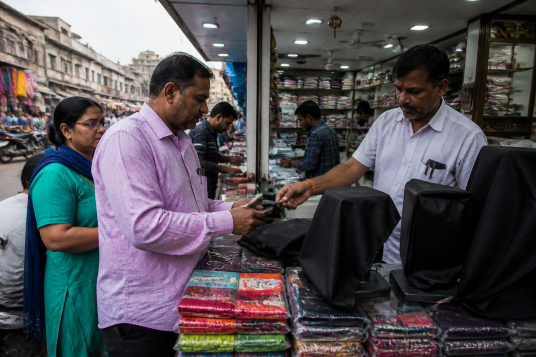 UPI MDR Gujarat protest signalled by a covered QR code at a retail shop