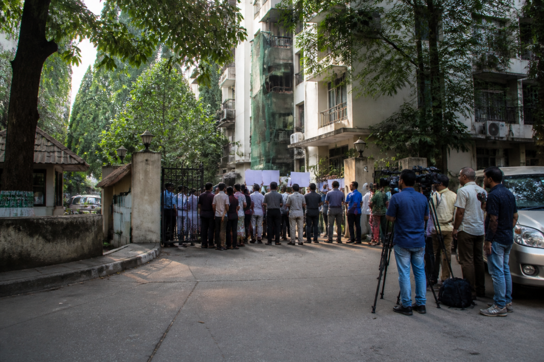 Smit Machchhar family home in Chembur, Mumbai, where well-wishers gathered after the flydubai cockpit incident