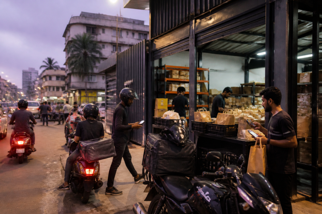 Amazon Now delivery network serving customers in an Indian city