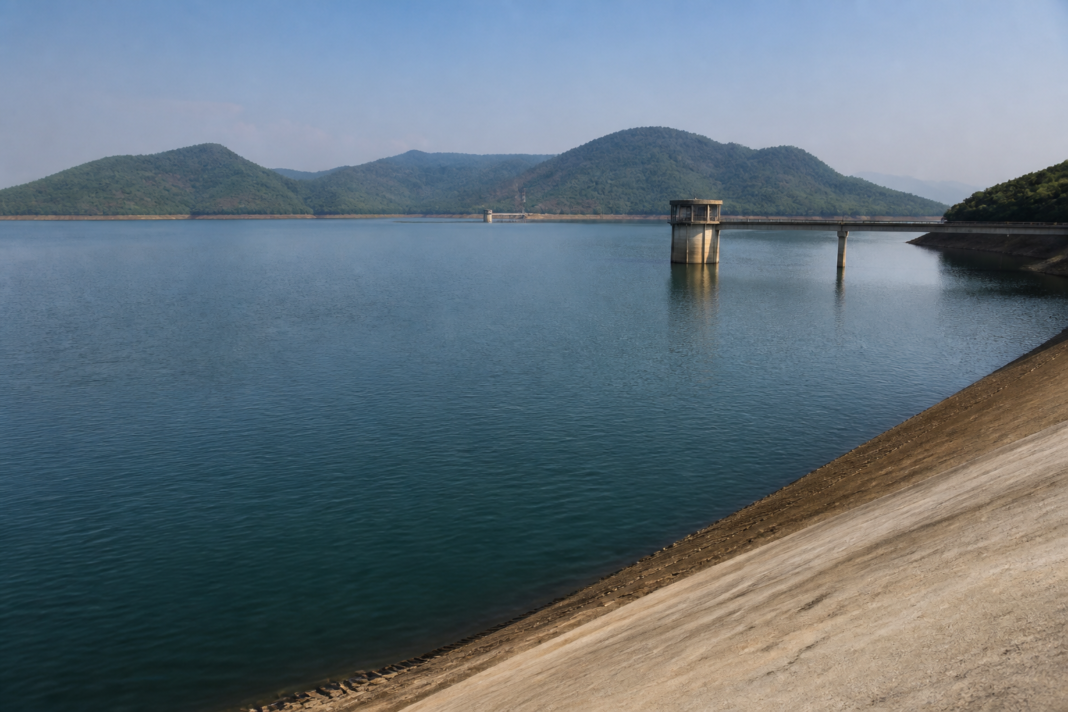 Mumbai lake levels showing a nearly full reservoir supplying the city