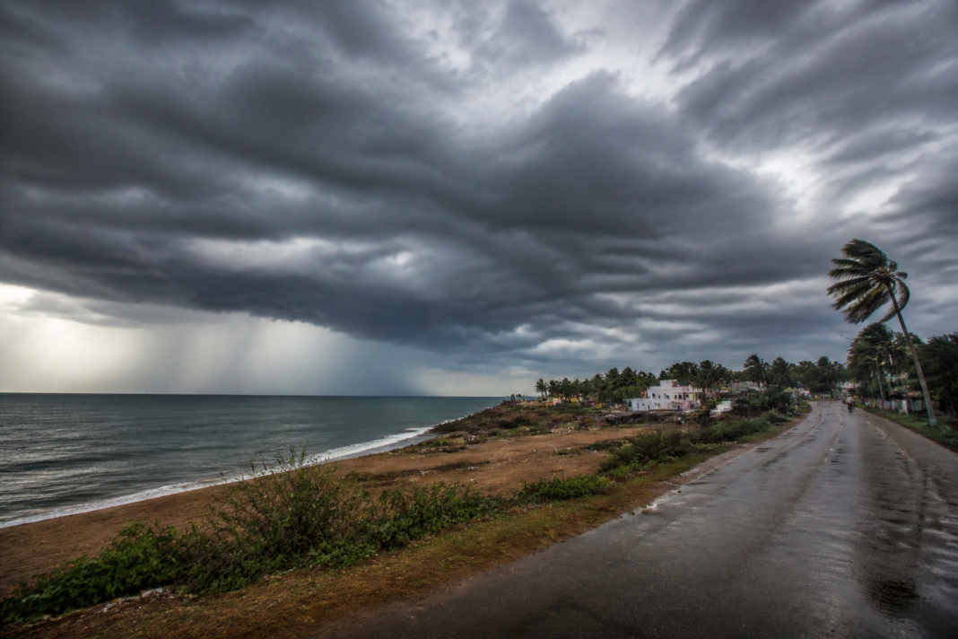 Andaman Sea low-pressure area forecast map near Andhra Pradesh coast