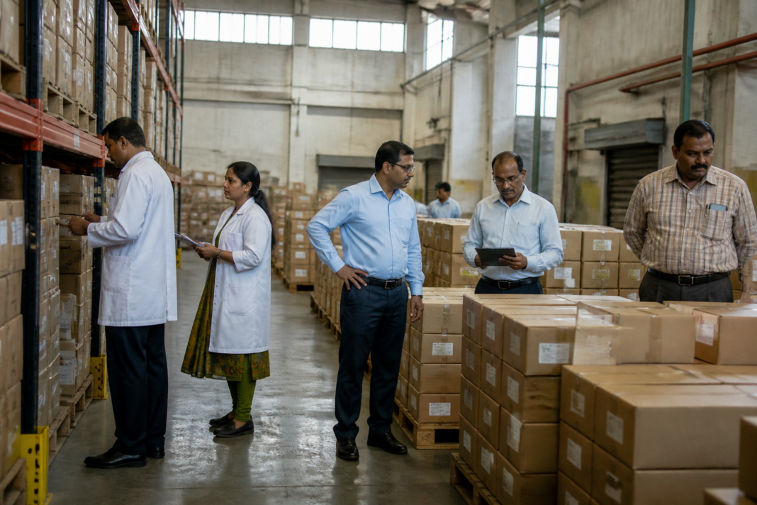 Cipla Pune drug licence action involving a pharmaceutical warehouse at Wadki.