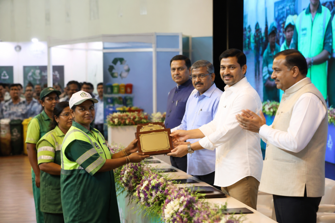 Swachh Andhra awards ceremony recognising sanitation workers and civic institutions in Andhra Pradesh